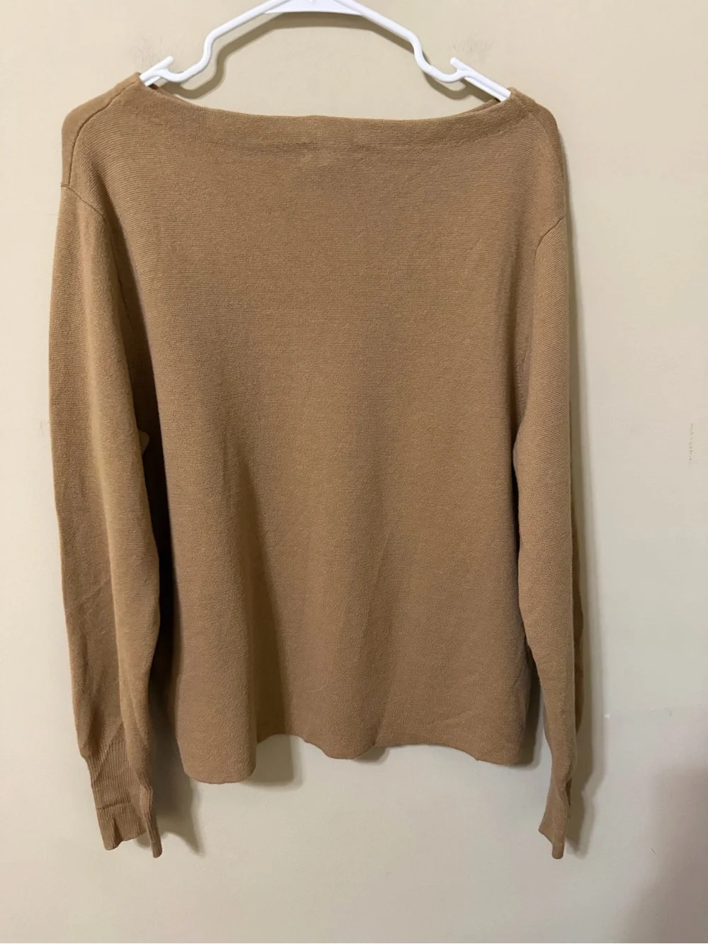 J. Crew women’s xxl chic Camel boat neck Sweater sophisticated classy wool